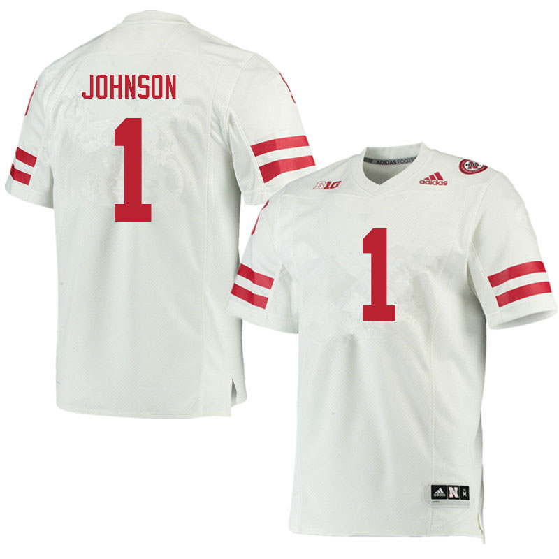Men #1 Tyreke Johnson Nebraska Cornhuskers College Football Jerseys Sale-White